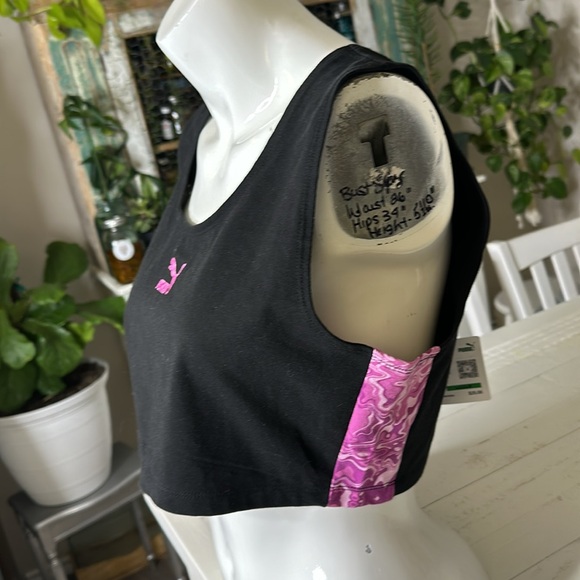 Puma size large cotton black and pink, hypnotized bralette , NWT - Picture 3 of 12